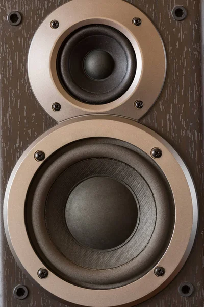 Sound speakers close-up. Audio stereo system macro — Stock Photo, Image