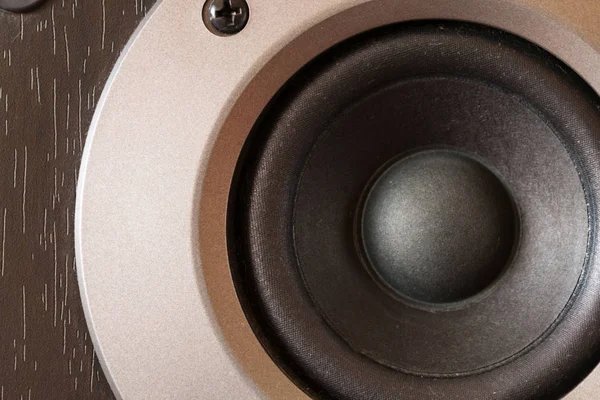 Sound speakers close-up. Audio stereo system macro — Stock Photo, Image