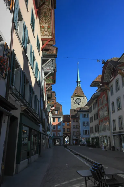 La antigua torre del reloj en Aarau, Suiza —  Fotos de Stock