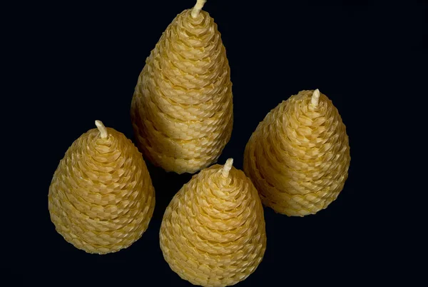 Candle made of bee wax close-up — Stock Photo, Image