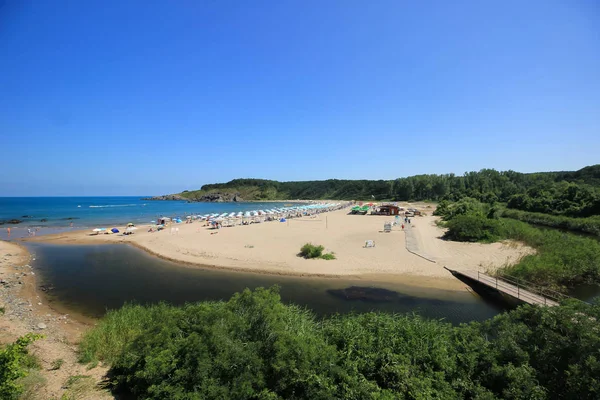 Lanskap pantai Silistar dekat Sinemorets, Bulgaria — Stok Foto