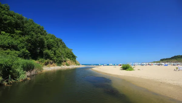 Paisagem da praia de Silistar perto de Sinemorets, Bulgária — Fotografia de Stock