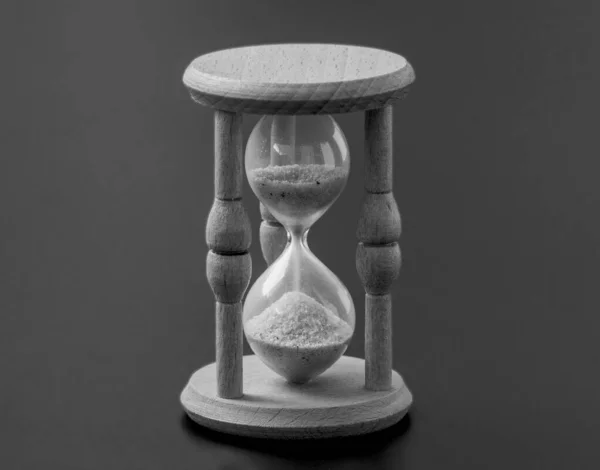 Aged Hourglass Flowing Sand — Stock Photo, Image