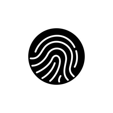 Parmak izi, vektör. Yönetim panelleri, web sitesi, arayüzler, mobil uygulamalar için bu simge kullanımı 