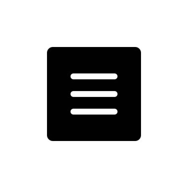 Menü, vektör. Yönetim panelleri, web sitesi, arayüzler, mobil uygulamalar için bu simge kullanımı