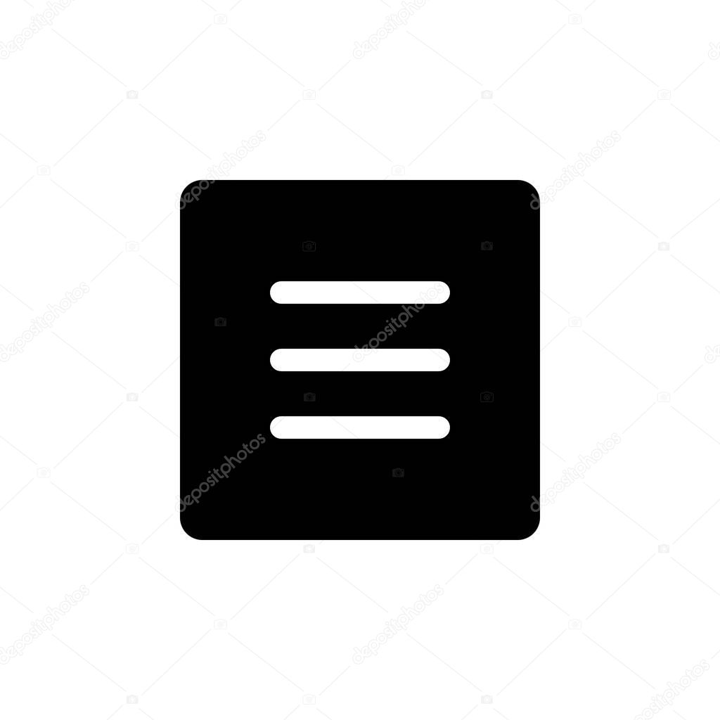 Menu, vector. This icon use for admin panels, website, interfaces, mobile apps