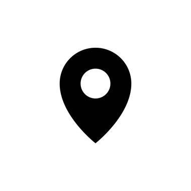 Pin vektör simgesi. Yönetim panelleri, web sitesi, arayüzler, mobil uygulamalar için bu simge kullanımı