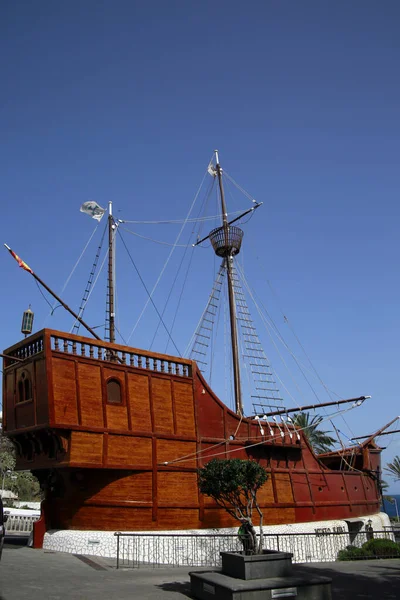 Barco de la Virgen - The ship of the Virgin with the Naval Museum in the Plaza de la Alameda, Santa Cruz de la Palma, La Palma, Canary Islands, Spain