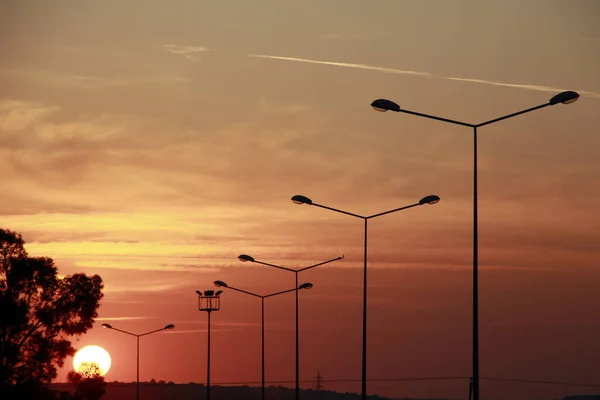 Sunset on a street at Bafra, Turkish Republic of Northern Cyprus