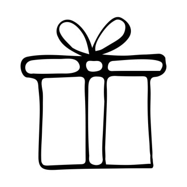 Kutuda sürpriz var. Tatil hediyesi. Resim renklendirilmemiş.