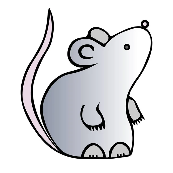 Rat Métal Blanc Symbole 2020 Fond Incolore Nouvel Chinois Calendrier — Image vectorielle