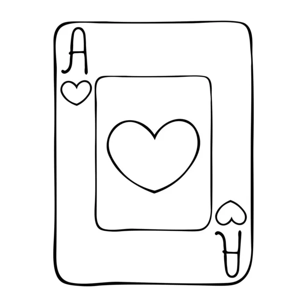 Karten Spielen Herz Ass Gesicht Wahrsagerei Zaubertricks Poker Brücke Zum — Stockvektor