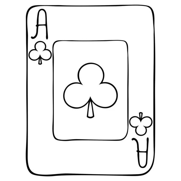 Cartas Jogar Paus Cara Divinização Truques Magia Poker Ponte Para — Vetor de Stock