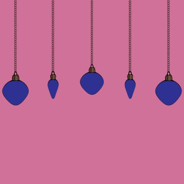 Yılbaşı kartı oyuncakları. Cam kase. Mesaj için yer. Vektör. Pembe arka plan. Noel zamanı. Yeni yıl. Tatil baskısı.