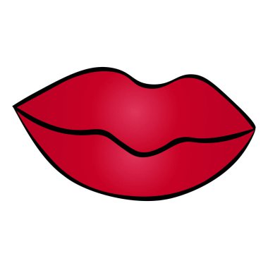 Şehvetli dolgun dudakların renkli çizimi. Hava öpücüğü. Sulu bir renk. Çıkartmalar için fikir. Vektör. İzole edilmiş arka plan. Sevgililer Günü için çizim. Kutlama baskısı.