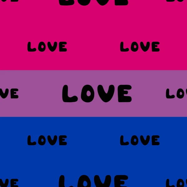 Любовный Узор Бисексуальном Флаге Гордости Свобода Выбора Идея Обложки Обои — стоковый вектор