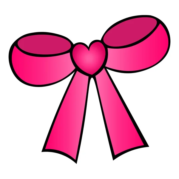 Ilustración Vectorial Color Arco Rosa Con Corazón Elegante Decoración Sobre — Vector de stock