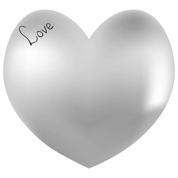 Χρωματική Διανυσματική Απεικόνιση Μιας Μαργαριταρένιας Καρδιάς Και Της Λέξης Αγάπη — Διανυσματικό Αρχείο