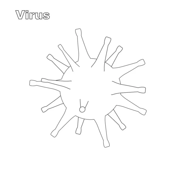 Coronavirus Boceto Propagación Una Infección Peligrosa Ilustración Vectorial Esquema Sobre — Archivo Imágenes Vectoriales