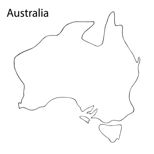 澳大利亚大陆 位于南半球的一个国家 矢量股票说明 概述一个孤立的背景 给儿童和成人配色的书 一本书 杂志或网页设计的想法 无色素描 — 图库矢量图片