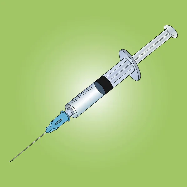 Une Injection Vaccin Seringue Pour Préparations Injectables Perforations Diagnostiques Injections — Image vectorielle