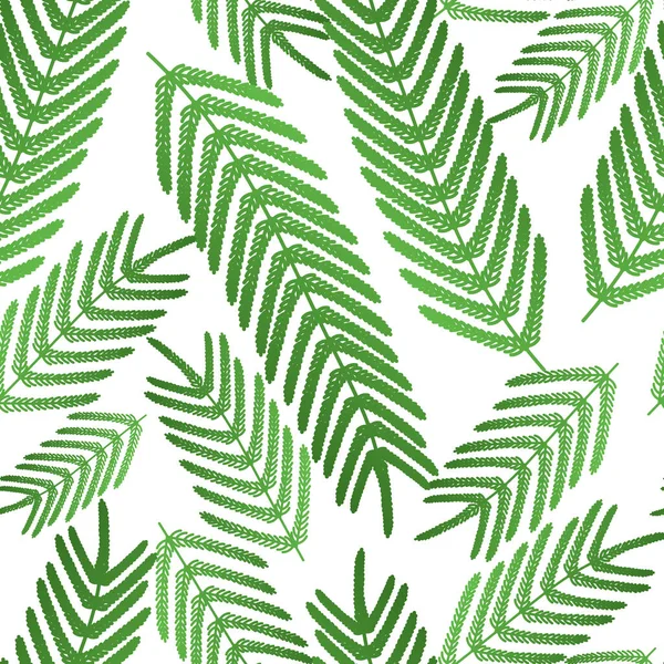 ファーンシームレスパターン 孤立した背景に大きな葉 ベクトル カバー 壁のためのアイデア 熱帯の印刷物 — ストックベクタ