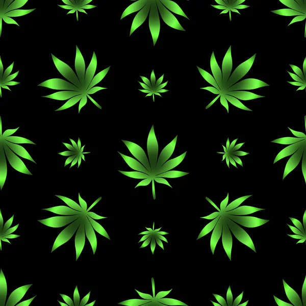 医療で使用される大麻の葉のシームレスなパターン ベクトル 無色の隔離された背景のマリファナ カバー 繊維のためのアイデア 有機印刷 — ストックベクタ