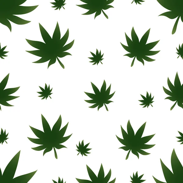 Seamless Pattern Cannabis Leaf Used Medicine Vector Marijuana Colorless Isolated — Stock Vector