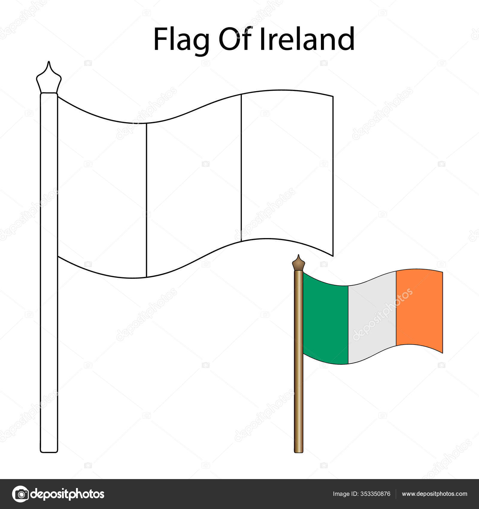 Download Vector Illustration National Flag Ireland Coloring Book Children Adults Isolated Vector Image By C Gebbimur Vector Stock 353350876
