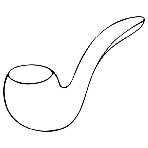 ベクトルイラスト タバコの原料となる煙管 大人向けのぬり絵 孤立した背景で輪郭を描く スケッチ ウェブデザインのアイデア 寄席風 — ストックベクタ