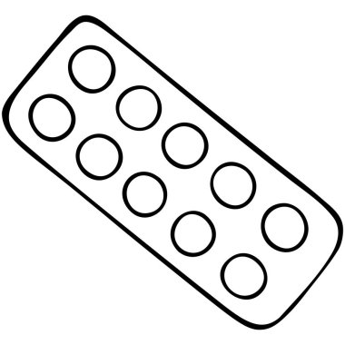 Haplarla su topladı. Vektör çizimi. Robot resim. Tecrit edilmiş bir arka plan. Doodle tarzı. İlaç reçetesiz satılıyor. Hastalığın tedavisi için doz formu. Tıbbi konular. Ağrı kesici ilaçlar. Web tasarımı için fikir.