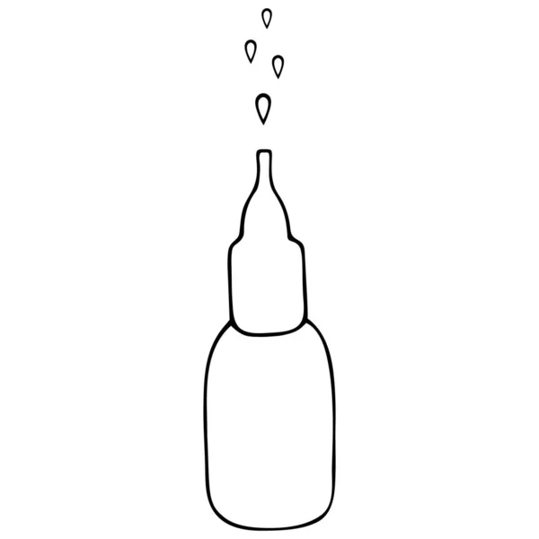Butelka Aerozolu Nosa Krople Nosa Spray Lek Rozluźnienie Zatorów Ilustracja — Wektor stockowy