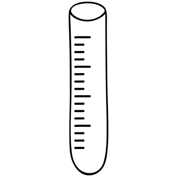 试剂的测量管 用于实验室化学研究的玻璃容器 矢量图解 应用于生物学和医学 概述一个孤立的背景 — 图库矢量图片