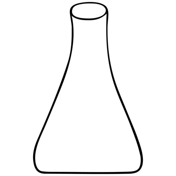 Una Fiaschetta Vuota Reagente Contenitore Vetro Ricerca Chimica Laboratorio Illustrazione — Vettoriale Stock