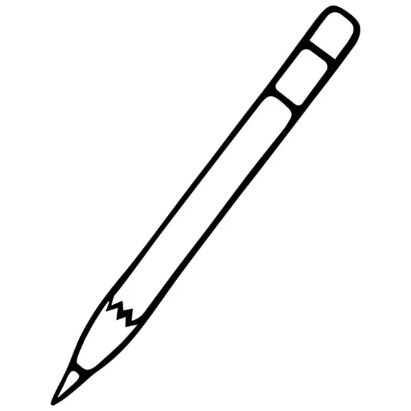 Tužka Jednoduchá Konci Klipu Guma Nástroj Pro Kreslení Značení Kreslení — Stockový vektor