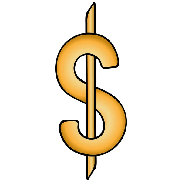 Символ Долара Сша Валютна Кольорова Ілюстрація Ікона Ізольованому Білому Тлі — стоковий вектор