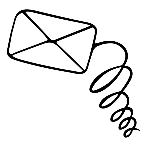 Carta Chegou Envelope Primavera Mail Mensagem Privada Ilustração Vetorial Esboço —  Vetores de Stock