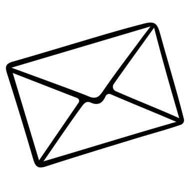 Zarfın içinde bir mektup. E-posta. Vektör çizimi. İzole edilmiş beyaz bir arkaplanda özet geç. Doodle tarzı. Robot resim. Alıcıya mesaj var. SMS Gazetesi. Web tasarımı için illüstrasyon fikri.