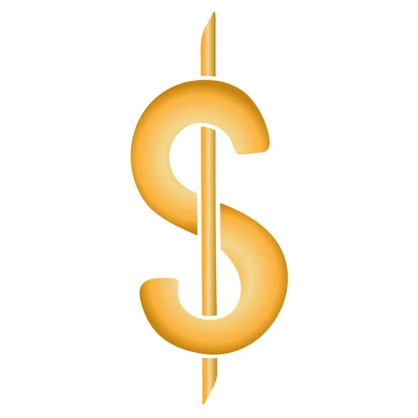 Символ Долара Сша Валютна Валюта Кольоровий Вектор Ікона Ізольованому Білому — стоковий вектор
