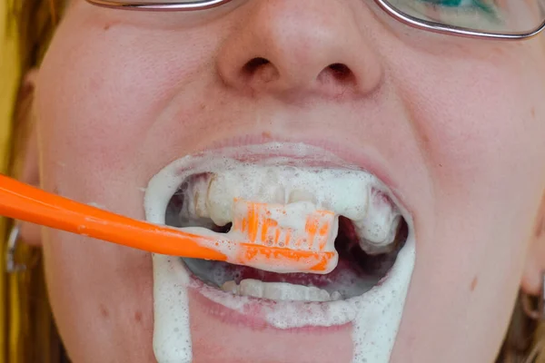 Szczoteczka Zębów Zębów Higiena Jamy Ustnej — Zdjęcie stockowe
