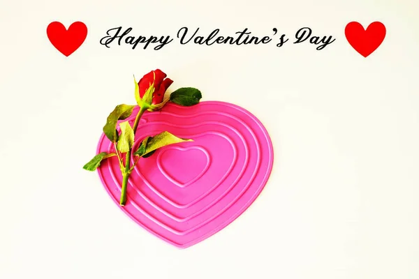 Happy Valentine Day White Background — 스톡 사진