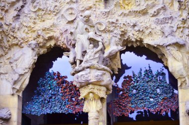 İspanya 'daki La Sagrada Familia (Kutsal Aile) üzerine Avrupa deseni