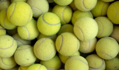 Tenis topları arka plan dokusu, tenis topu yığını