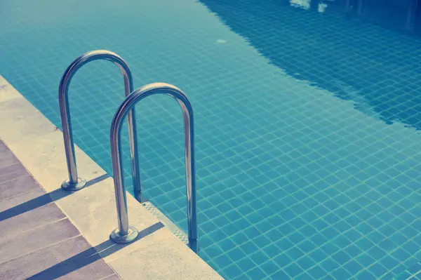Water swimming pool with sunny reflections — Stock Photo, Image