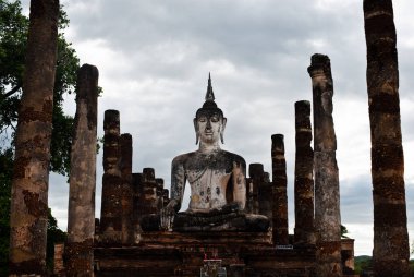 Sukhothai tarihi Park Tayland eski kasaba antik Buddh