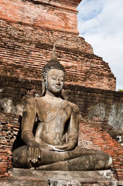 Sukhothai tarihi Park Tayland eski kasaba antik Buddh