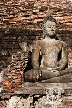 Sukhothai tarihi Park Tayland eski kasaba antik Buddh