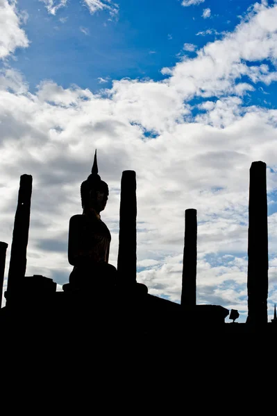 Sukhothai tarihi Park Tayland eski kasaba antik Buddh — Stok fotoğraf