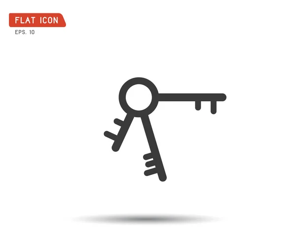 Key Icon piatto, logo stile classico, illustrazione vettoriale — Vettoriale Stock