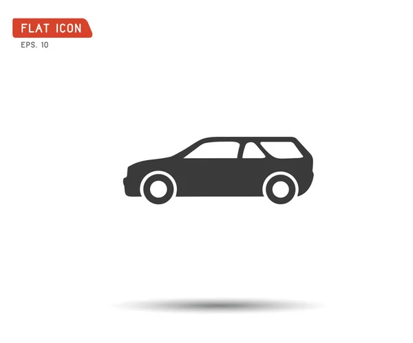 Icono del coche, logotipo plano Vector ilustración — Vector de stock